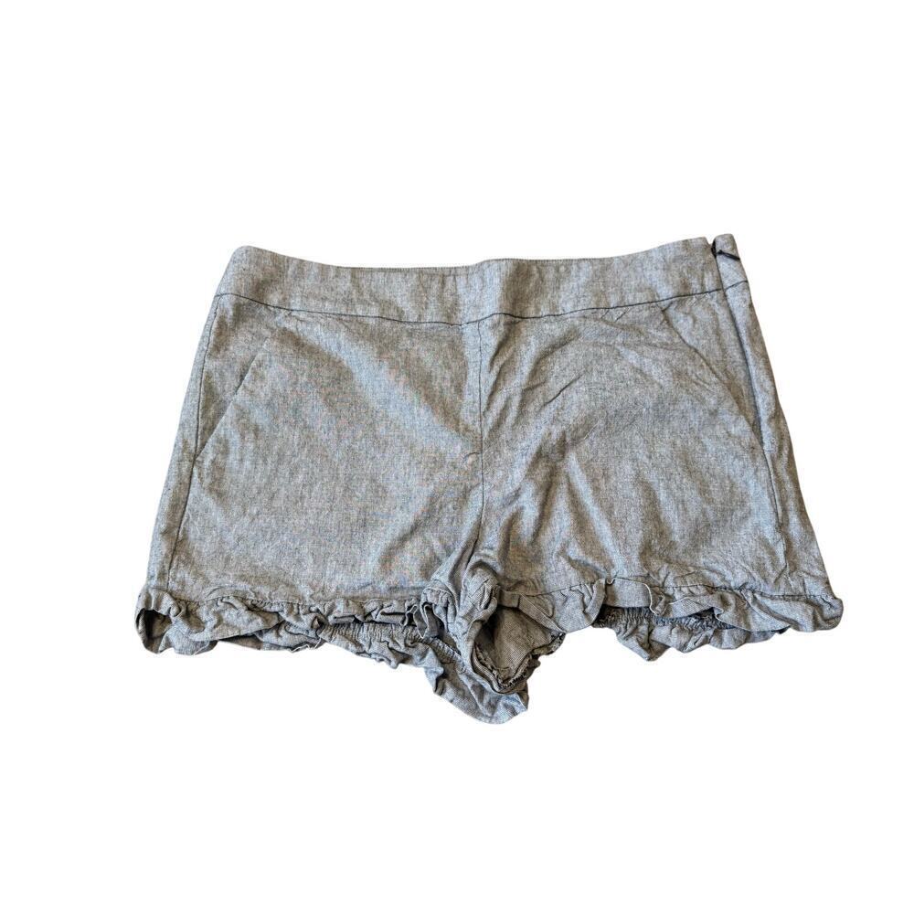 LOFT dressy shorts, Size Women's 8; Black & White knit/Gray; Side zipper